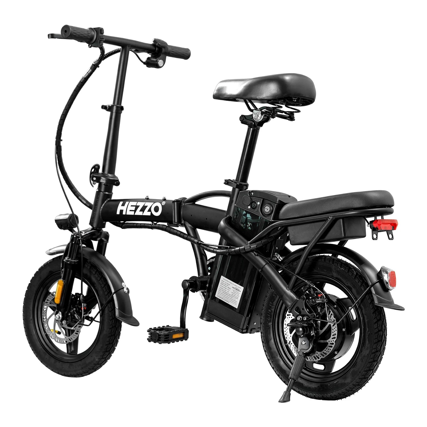 Bicycle Foldable Electric Bike W/ Seat & Basket 14'' 48V 10.4Ah 350W Motor 22Miles Range 20 MPH Top Speed Ebike for Adults