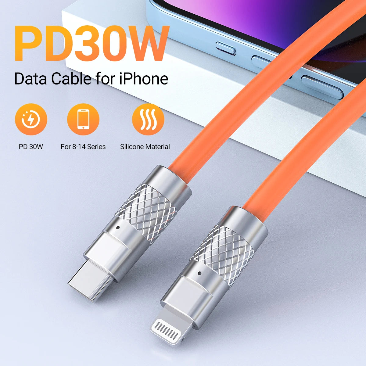 Fast charging USB-C to iPhone cable for iPhone14 13 13 Pro 12 11 XXS XR 8 PIuS