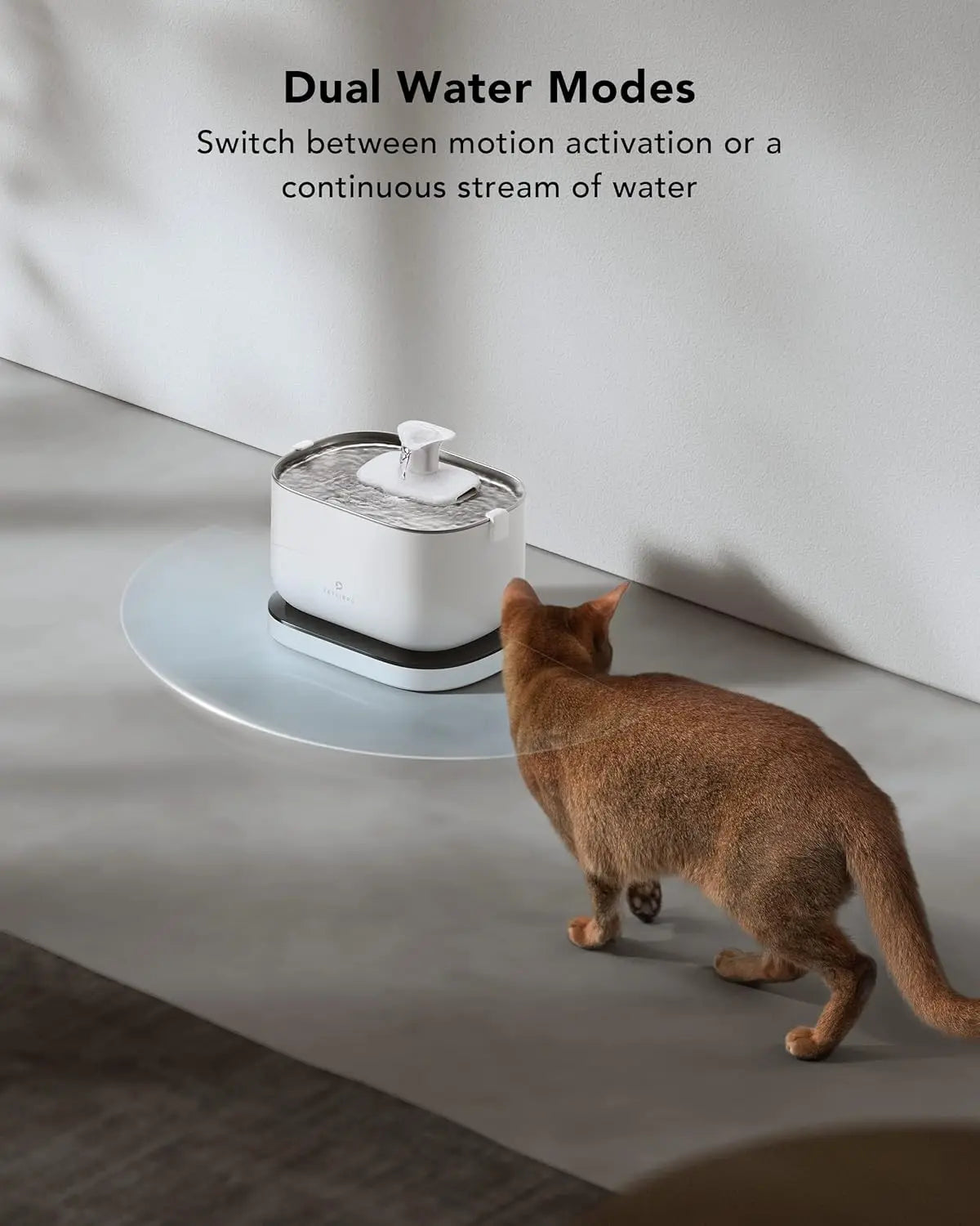 Cat Water Fountain Wireless Pet Fountain Battery Operated 2.5L/84oz Dockstream Automatic Dog Water Dispenser for Drinking