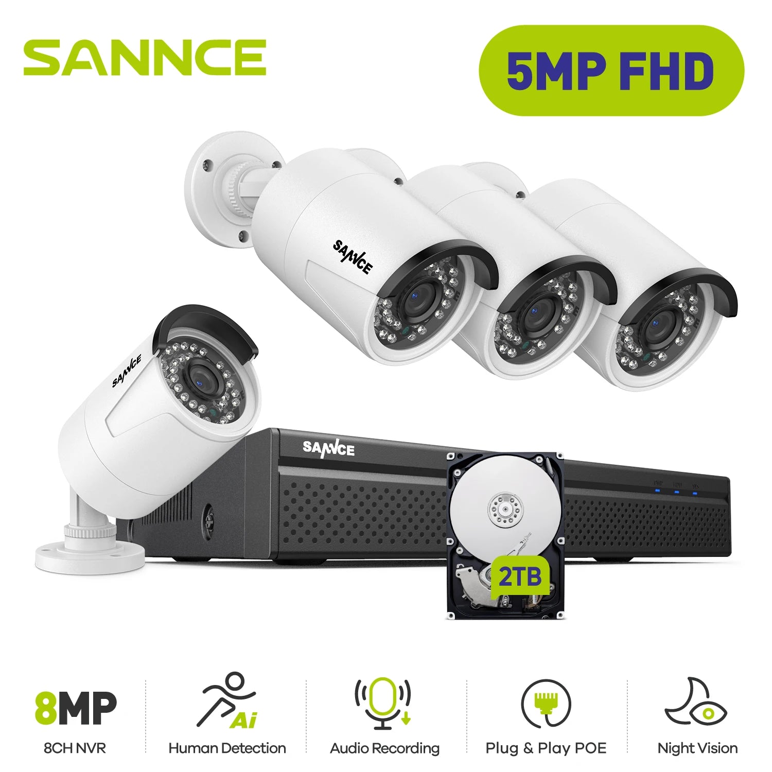 5MP POE Video Surveillance System Set