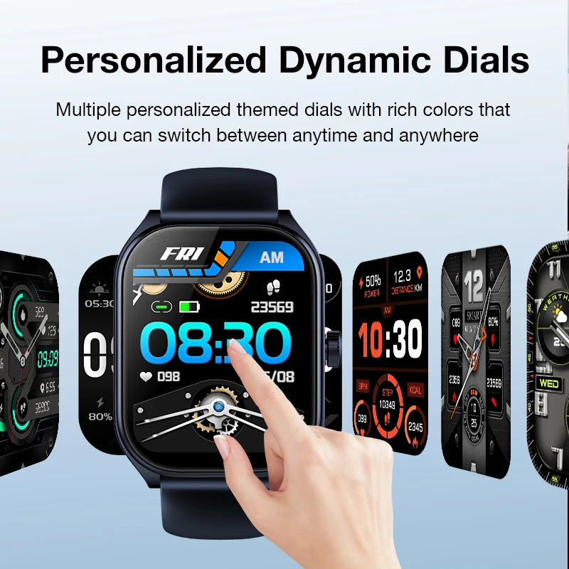 2.01" Curved Screen Smartwatch Men Call Sports Waterproof