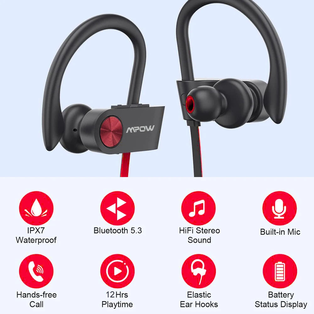 Flame True Wireless Bluetooth Earbuds CVC6.0 Noise Cancelling V5.3 IPX7 Waterproof Sport