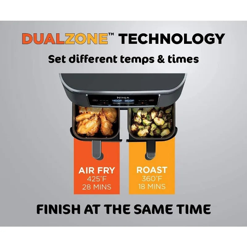 2-Basket Air Fryer with DualZone Technology, 8-Quart Capacity