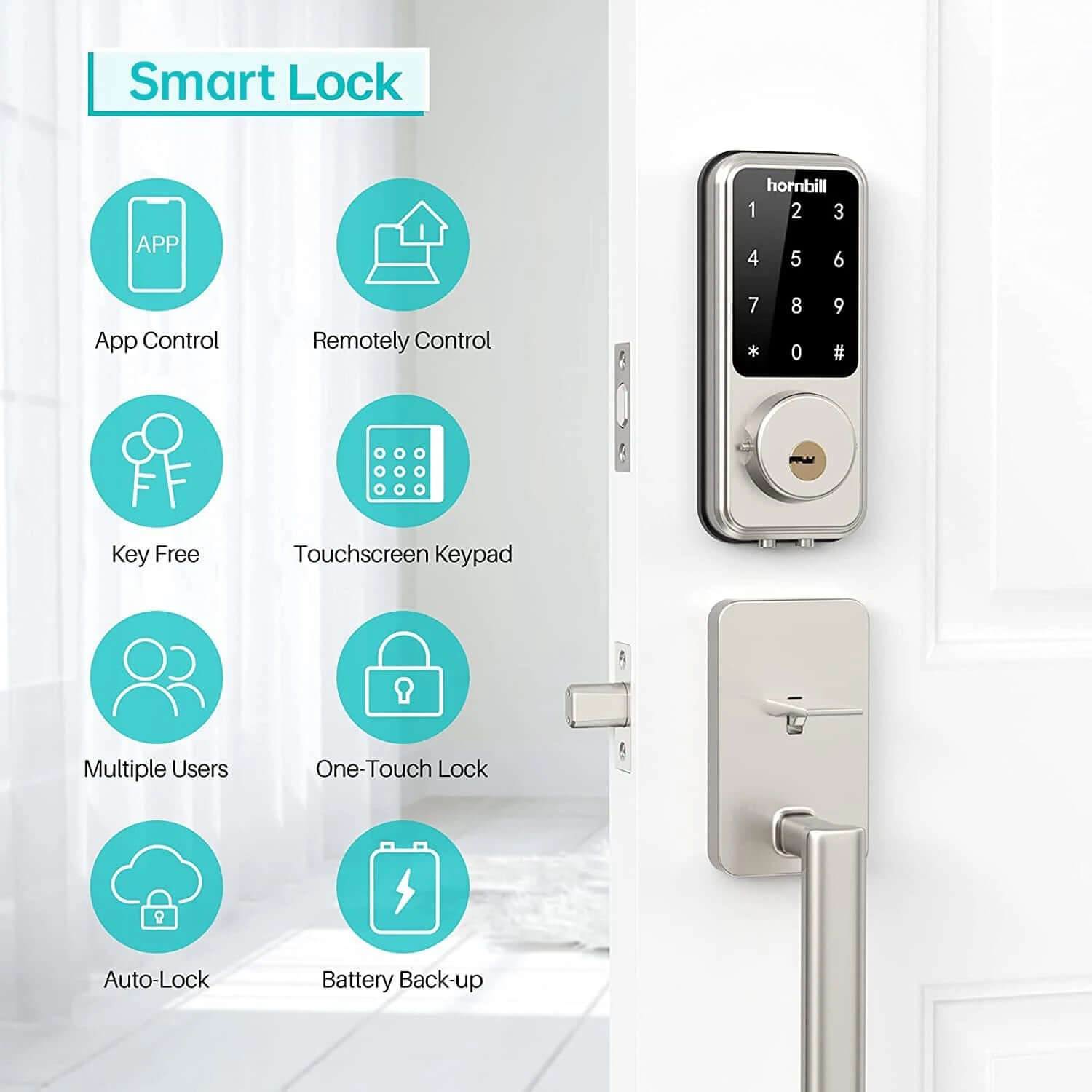 WiFi Smart Deadbolt Door Lock With Gateway - Electro Super Store