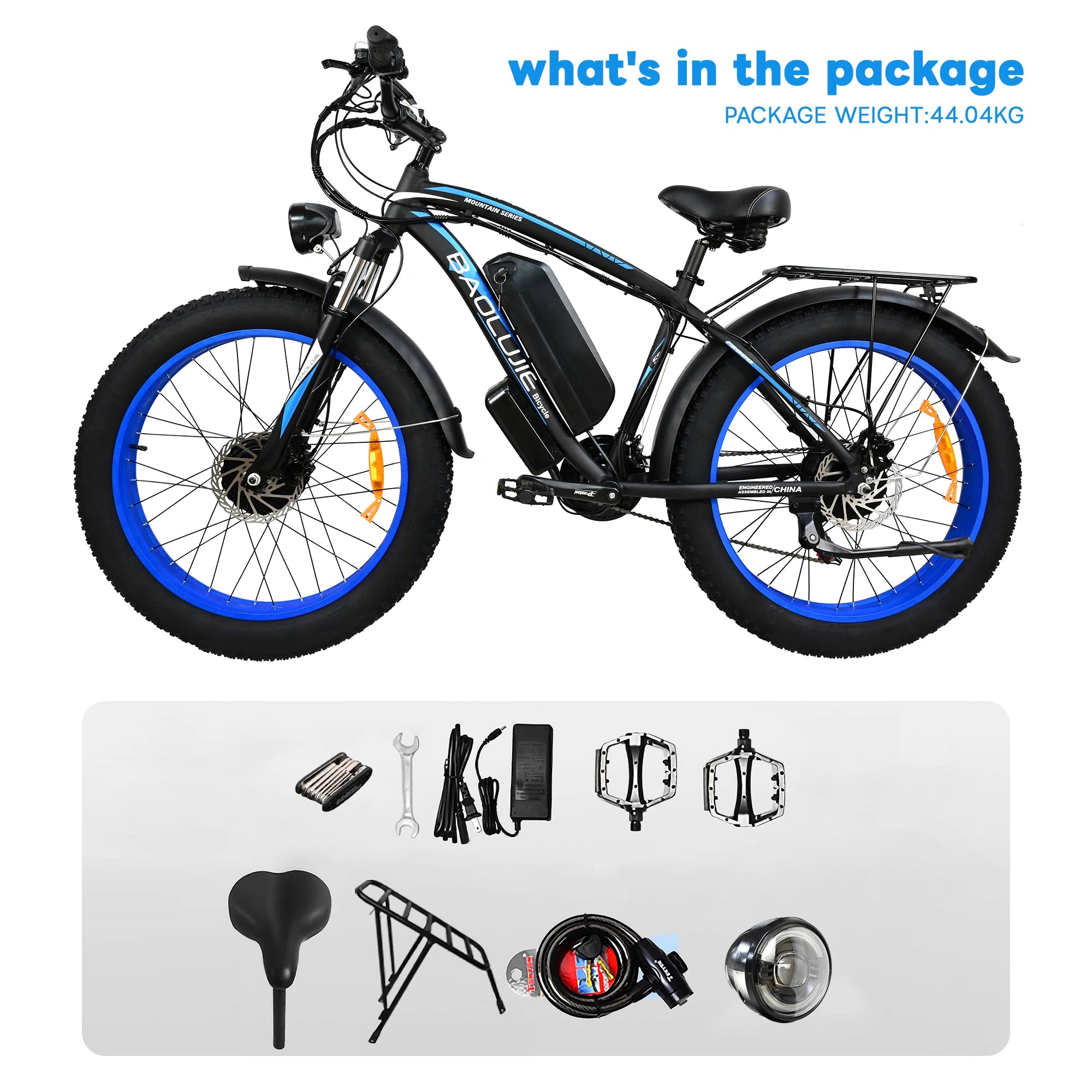 2000W Electric Bike with 20AhRemovable Battery 26"×4"Fat Tire Ebike for Adults 35MPH 80MilesElectric Bicycles