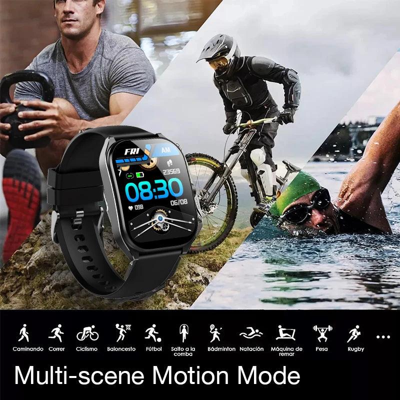 2.01" Curved Screen Smartwatch Men Call Sports Waterproof