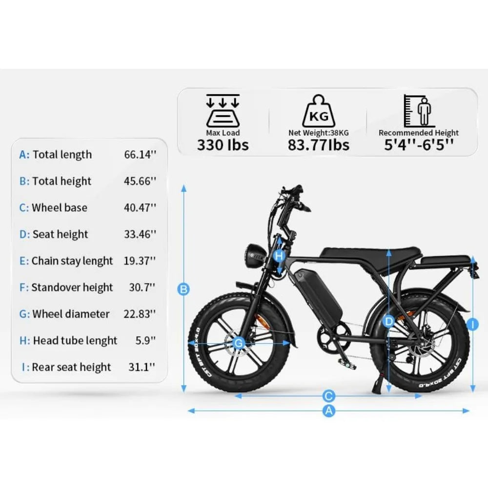 V8 Electric Bike Adults, Electric Mountain Bike with 750W Motor