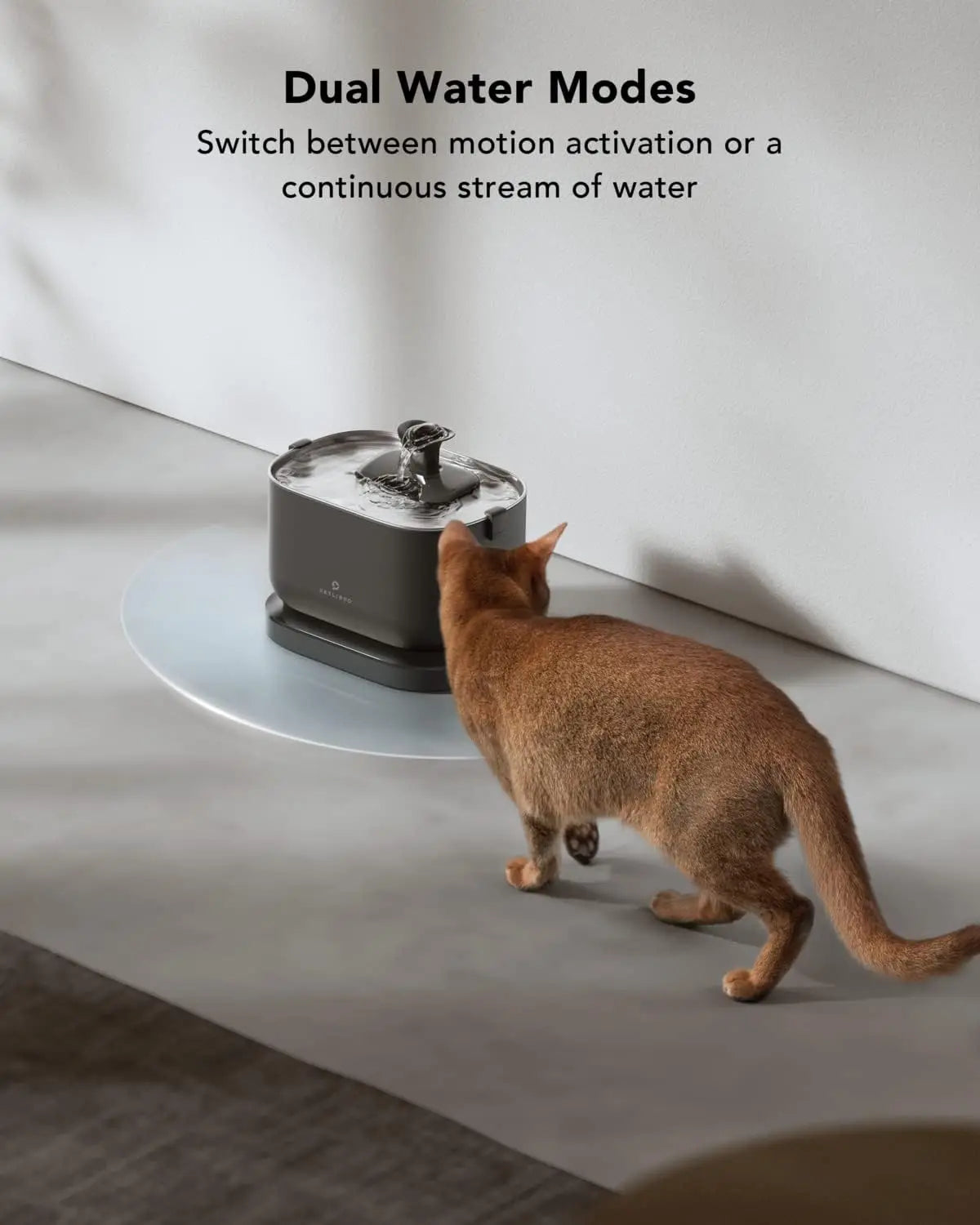 Cat Water Fountain Wireless Battery Operated 2.5L/84oz Dockstream