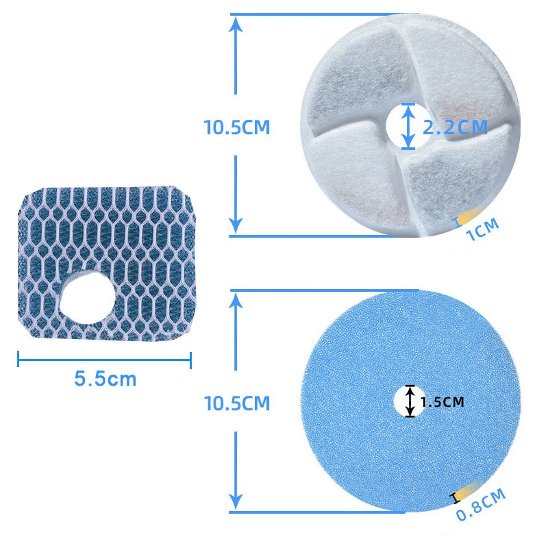 12/4 Sets Replacement Activated Carbon Filter for Square Stainless Steel Cats Water Fountain Resin water purification Filters