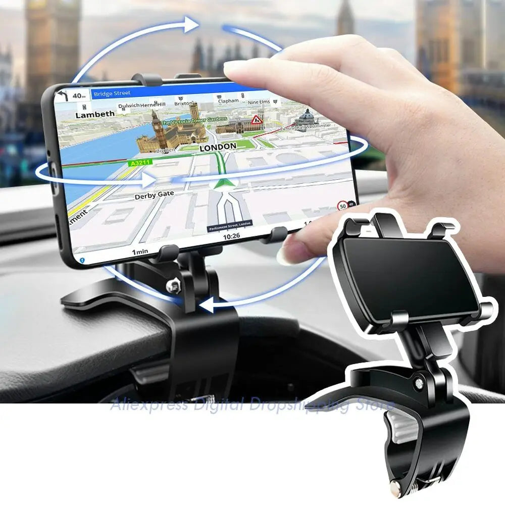 Mobile Phone Holder Dashboard Car Mount Dash 360° Rotation