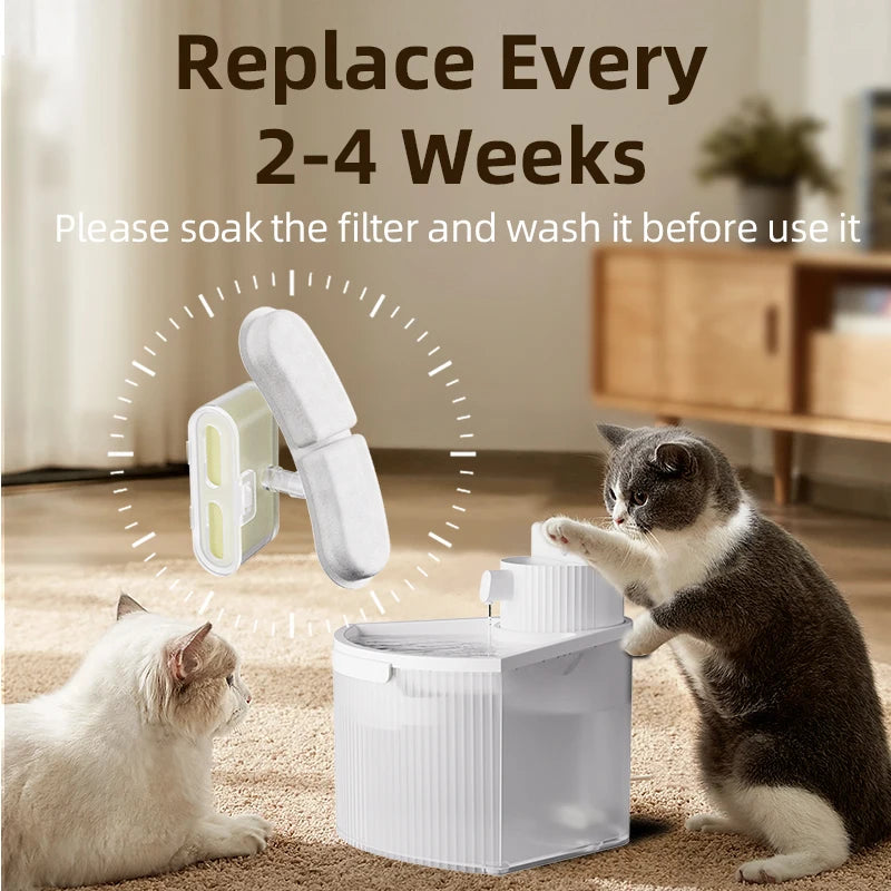 ROJECO Cat Water Dispenser Replacement Filters For Wireless Cat Water Fountain Carbon Sponge Filter For Wireless Pet Cat Drinker