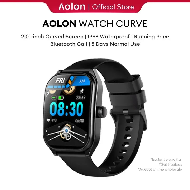 2.01" Curved Screen Smartwatch Men Call Sports Waterproof