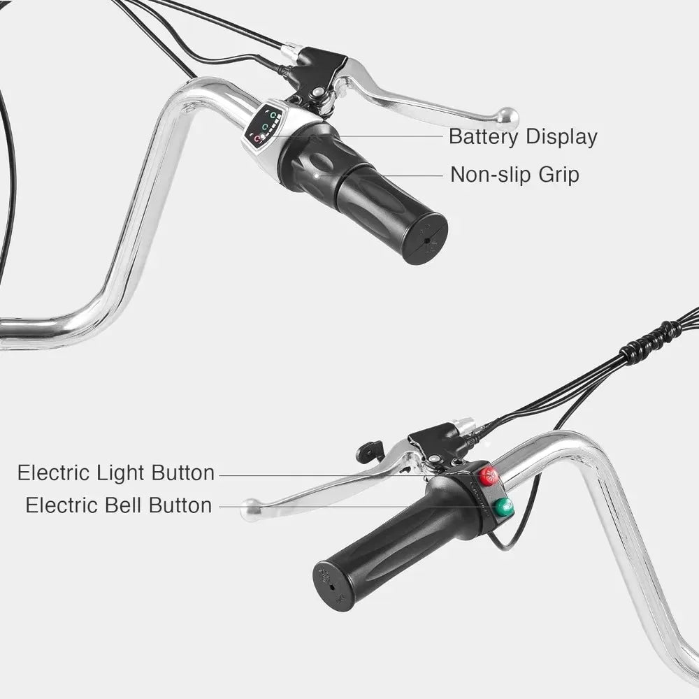 Electric Tricycle for Adults,with Basket, 36V Removable Battery, 250W Brushless Motor, 3 Wheel Electric Bicycle Adults