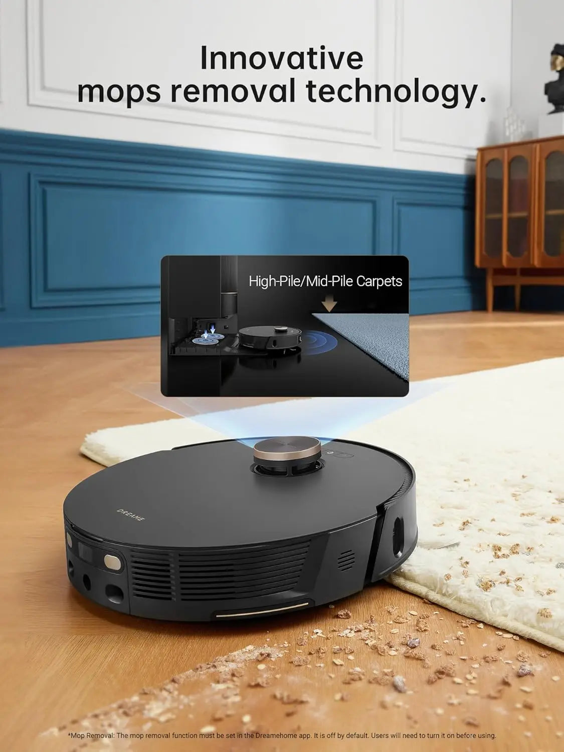 Ultra Robot Vacuum and Mop with Mop-Extend Auto Mop Removal & Raising Washing and Drying