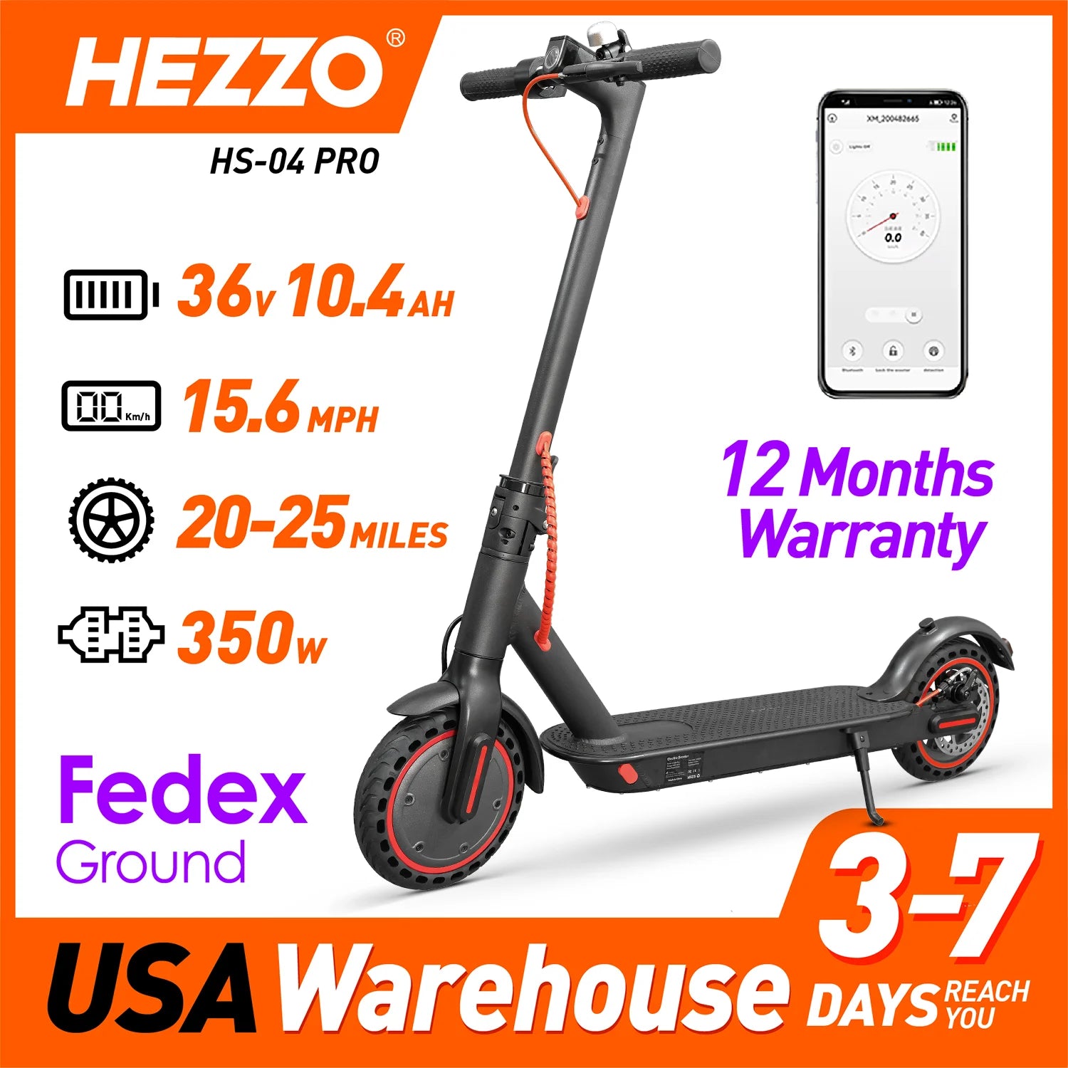 Electric Scooter Adult HS-04Pro 8.5" Self-Balance Folding