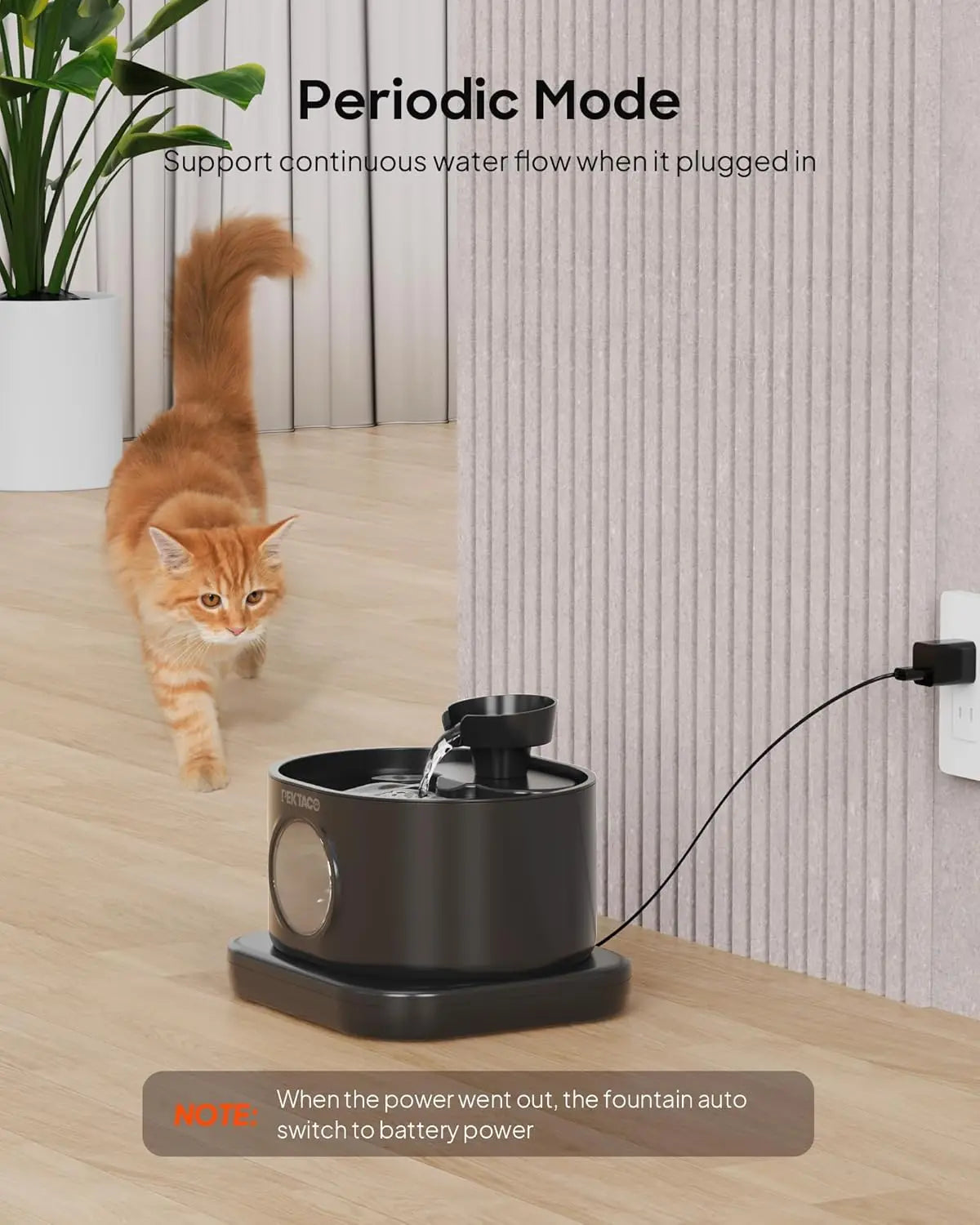 Wireless Cat Water Fountain Automatic Battery Operated