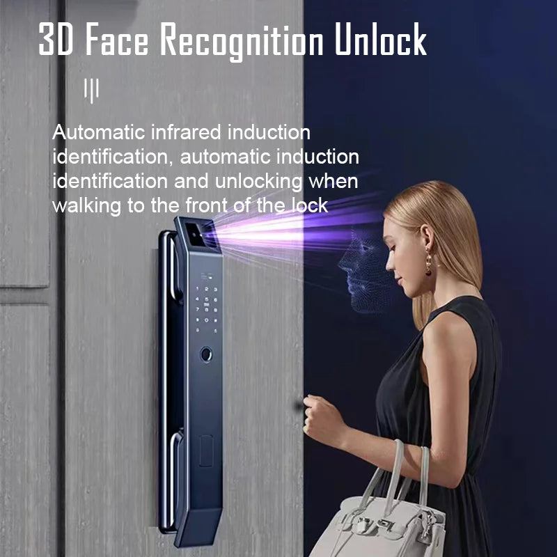 Face Recognition Unlock Digital Door Lock With Camera FIngerprint Password