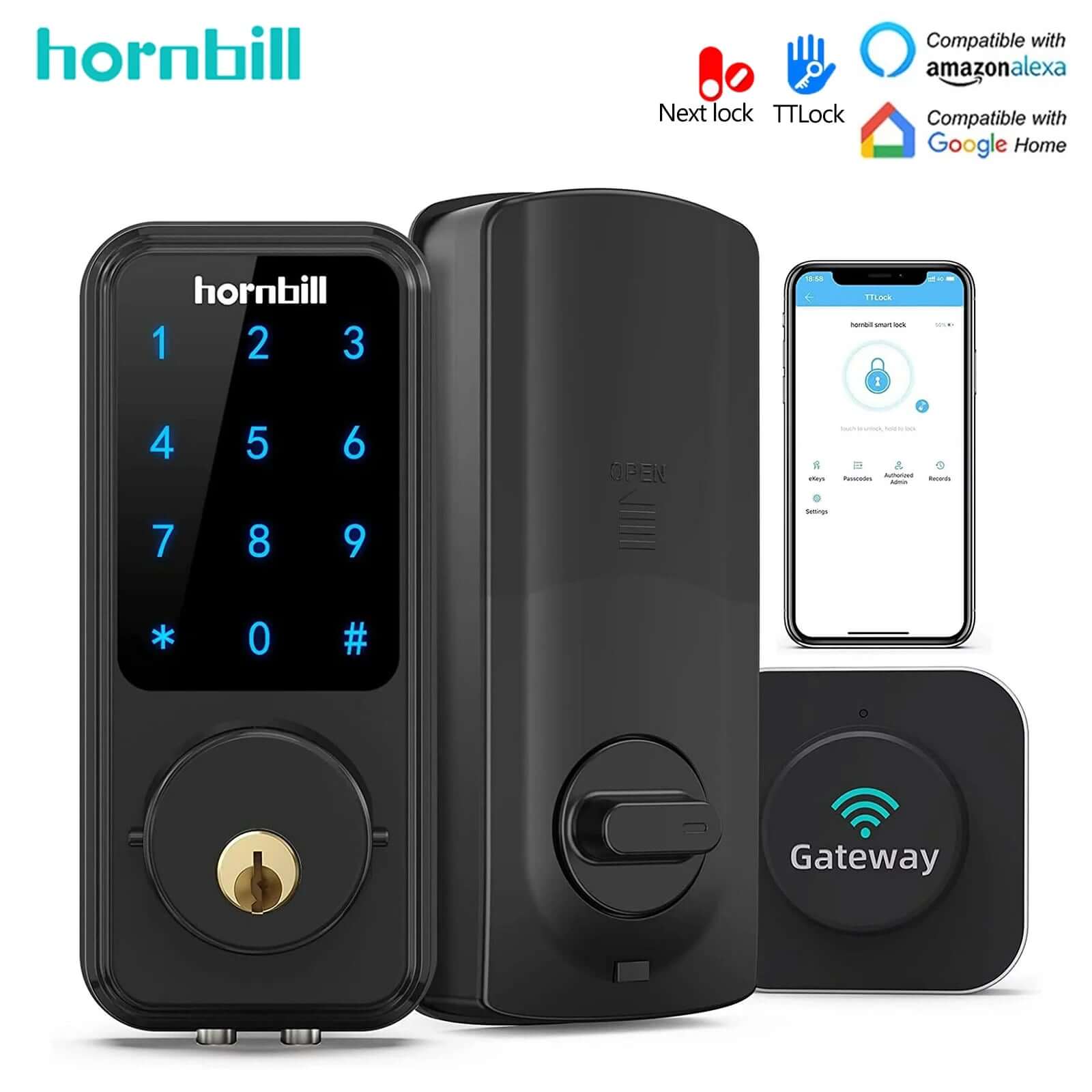 WiFi Smart Deadbolt Door Lock With Gateway - Electro Super Store