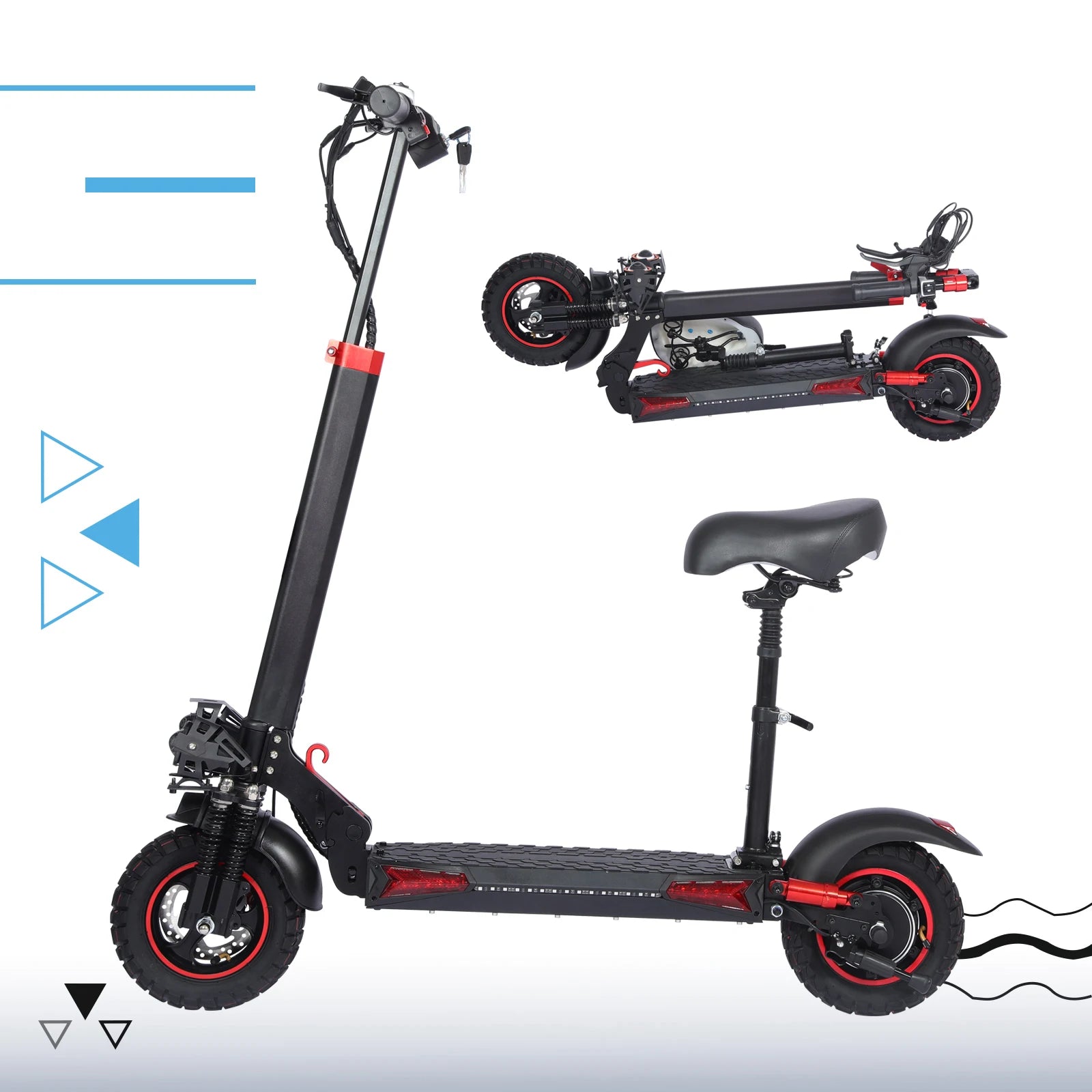 Electric Kick Scooter with Seat for Heavy Adults,1200W Motor,28MPH,Range 35Miles,Foldable