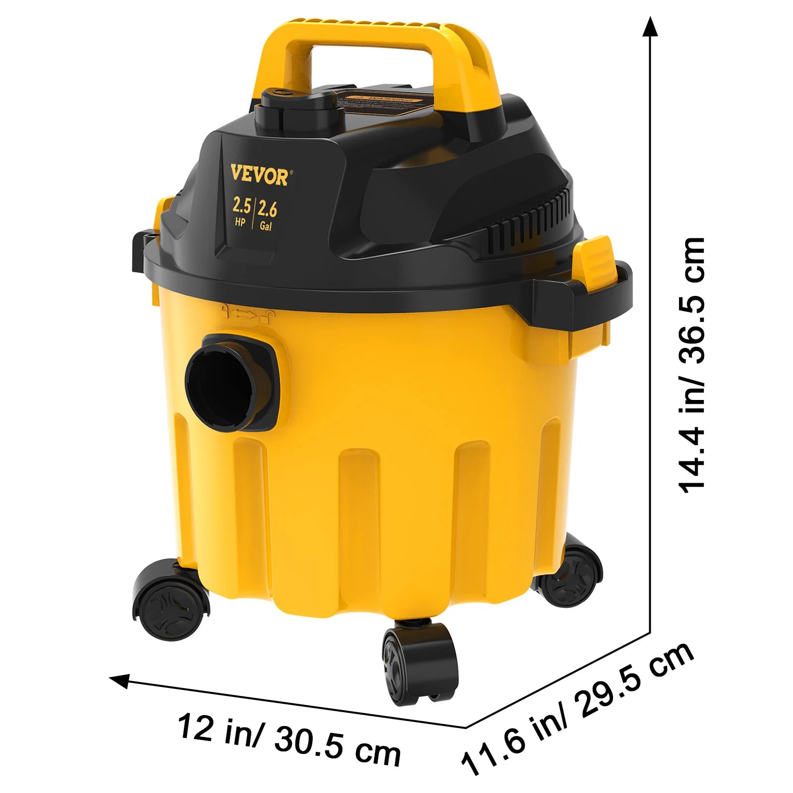 Wet Dry Vac 2.6 Gallon 2.5 Peak HP 3 in 1 Portable Shop Vacuum with Blowing Function