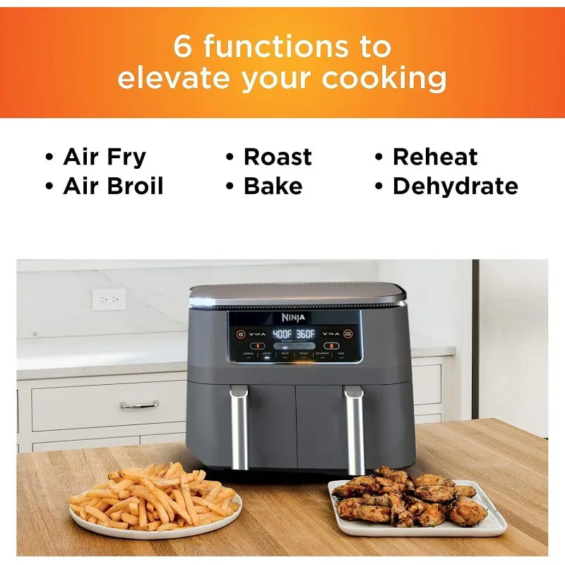 2-Basket Air Fryer with DualZone Technology, 8-Quart Capacity